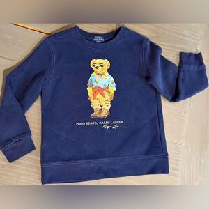 POLO Ralph Lauren Navy Youth size 7 Sweatshirt w/Polo Bear in EUC!
